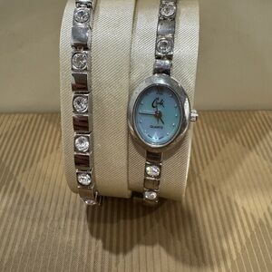 Chic Silver and Blue Women's Watch